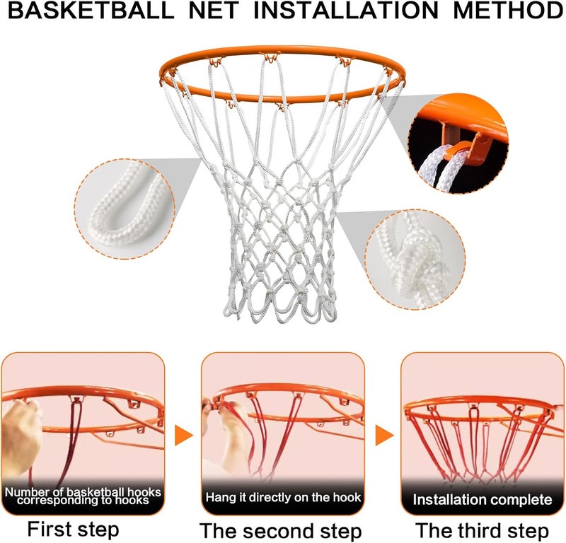NewBEP Lighted Basketball Net - LED Replacement Basketball Nets, Change Colors with Remote, LED Basketball Net Light for Outdoor Indoor 10 Loops Rim - Image 2